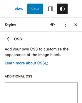 custom css wordpress site editor